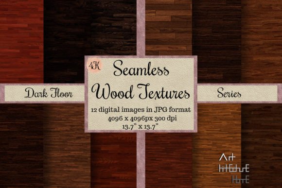 12 Seamless Dark Floor Wood Textures 4K