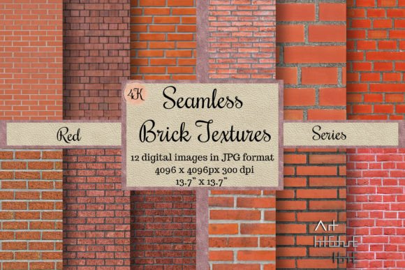 12 Seamless Red Brick Textures for Tile Walls