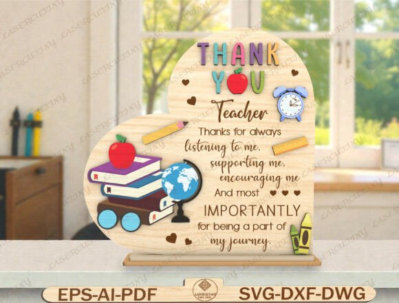 Celebrating Educators with a Layered Wooden Thank You Teacher Gift Sign