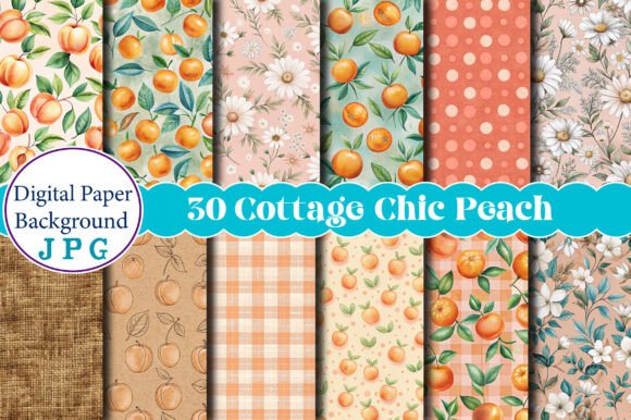 Cottage Chic Peach Digital Paper: Elevating Modern DIY and Design Projects
