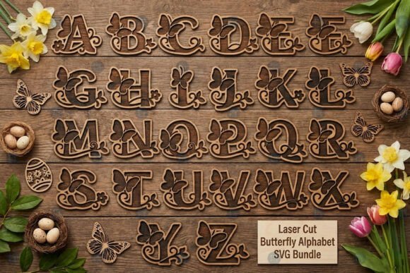 Elevating Digital Fabrication with the Laser Cut Butterfly Alphabet SVG Bundle