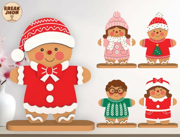 Elevating Holiday Decor with a Standing Gingerbread Family SVG