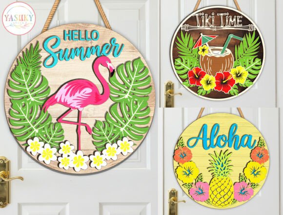 Evaluating the Tropical Summer Door Hanger SVG Bundle for Layered Laser Projects