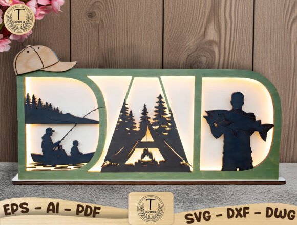 Father's Laser Cut Fishing Sign File SVG Guide
