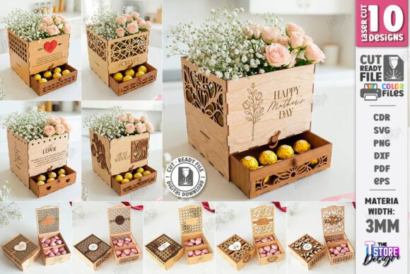 Flowers and Chocolate Box Laser Cut Set