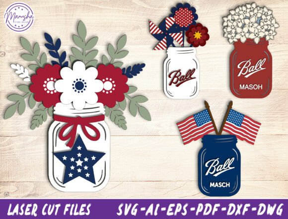 Patriotic Mason Jar SVG Bundle Guide