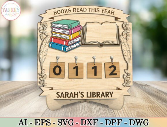 Reading Tracker Book Lover Laser Cut SVG