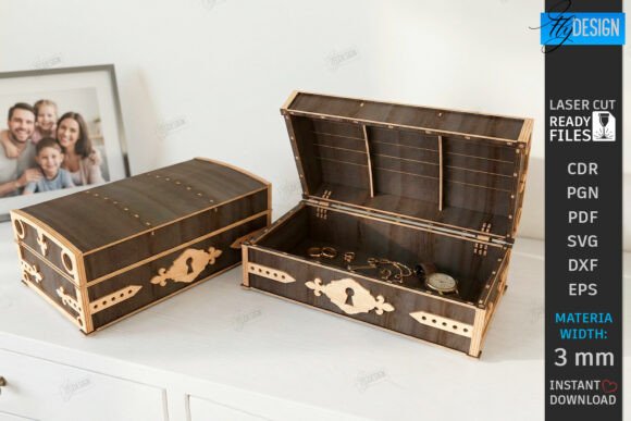 Retro Treasure Chest Laser Cut Vintage Guide
