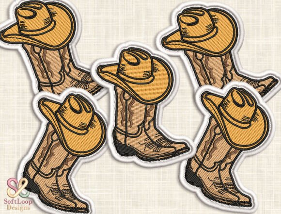 Strategic Branding with the COWBOY BOOT Patch Embroidery Design
