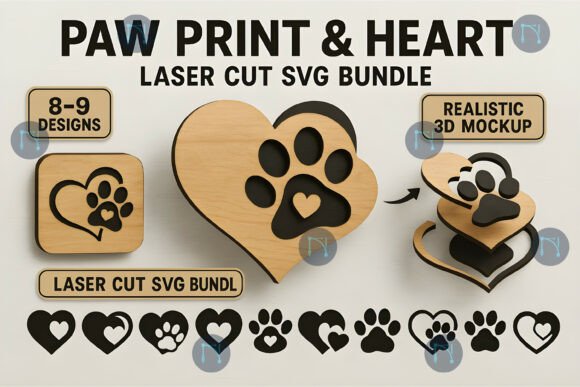 Strategic Design Application: The Paw Print Heart Laser Cut SVG Bundle