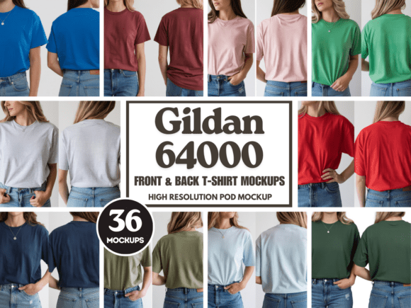 Strategic Visualization: Leveraging the Gildan 64000 Front Back Mockup Bundle for Brand Clarity