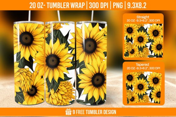 Sunflower Tumbler Wrap Designs: Brighten Your Brand