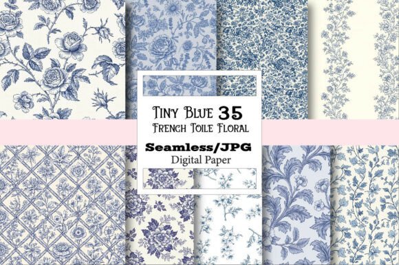 Tiny Blue French Toile: A Versatile Design Asset