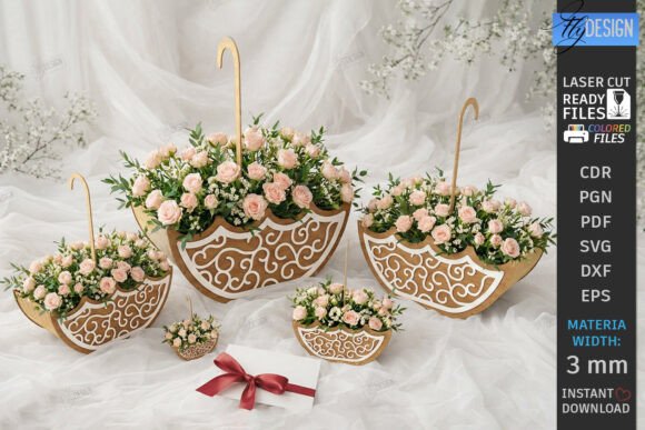 Umbrella Flower Box Laser Cut: Design & Uses
