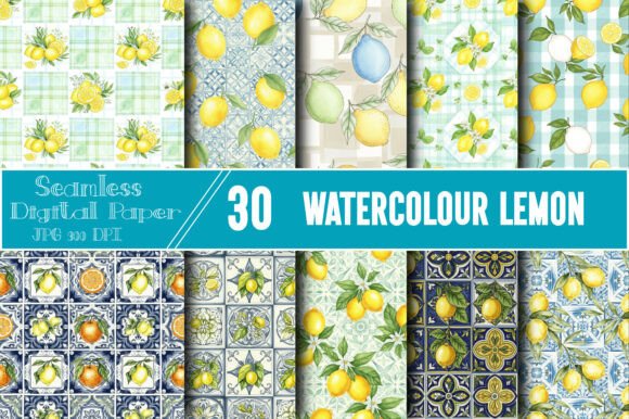 Unlock Creative Potential with the Watercolour Lemon Seamless Pattern Pack