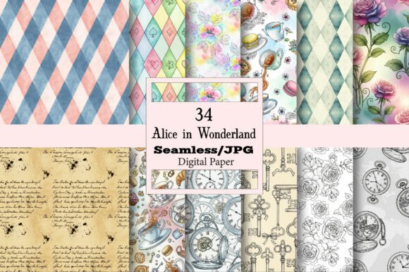 Unlock Whimsy: The Alice in Wonderland Patterns Pack