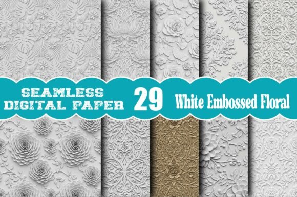 Unlocking Elegance: The Versatile Power of White Embossed Floral Digital Paper